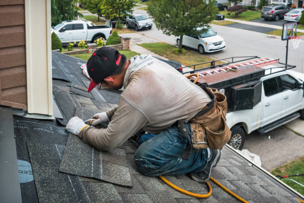 Professional Storm Damage Roof Repair technician working in Roebling, NJ